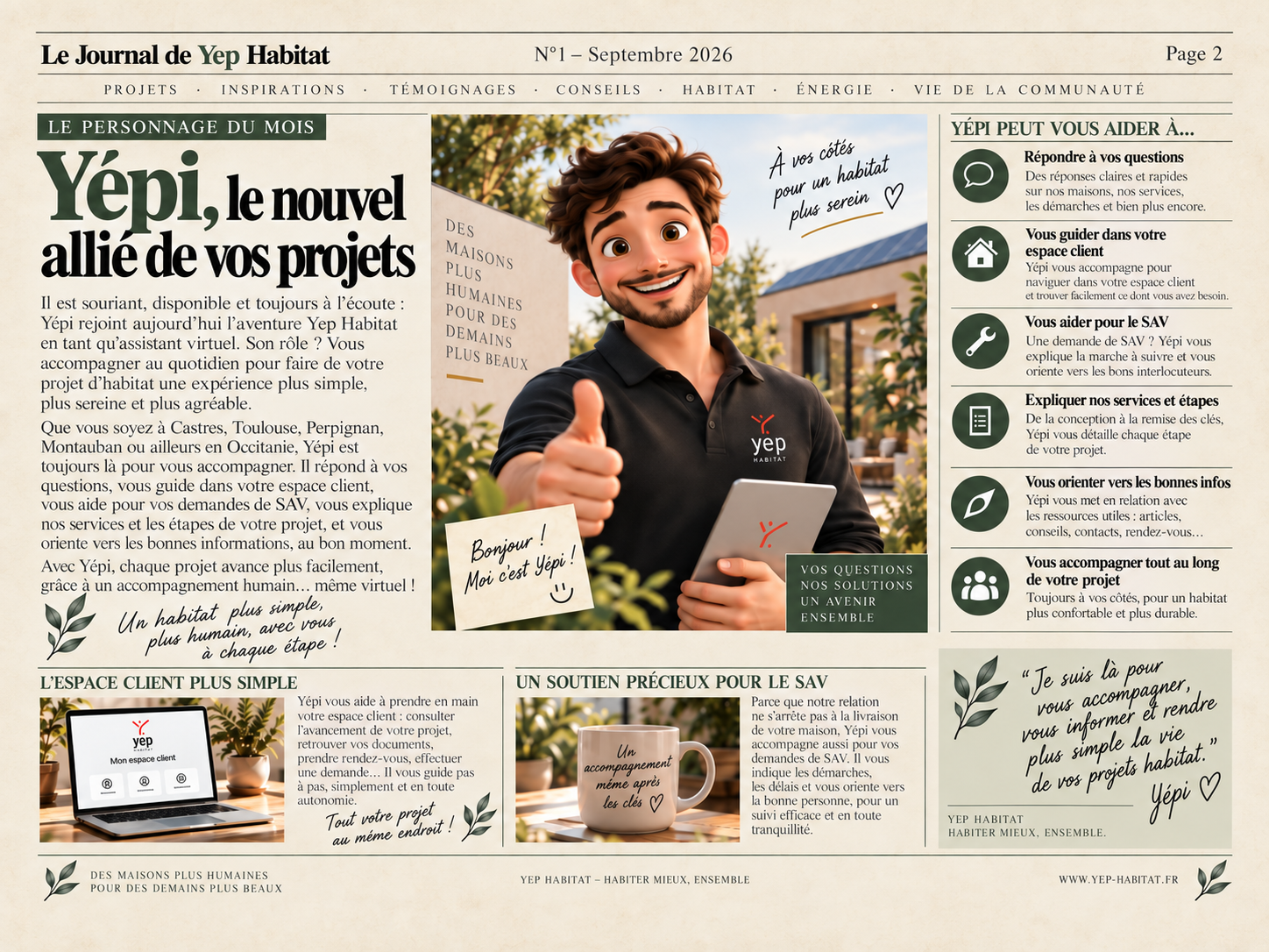 Page 2 du Journal de Yep Habitat : Yépi, le nouvel allié de vos projets